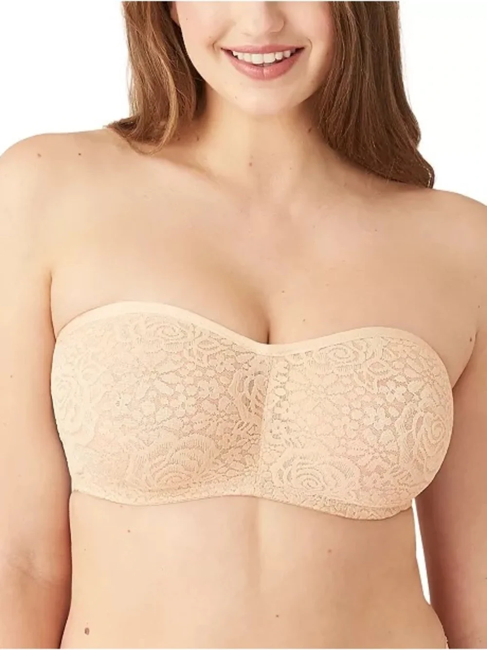 NWT Wacoal Halo Lace Strapless Convertible Bra 854205 in Beige, Women's 32DD